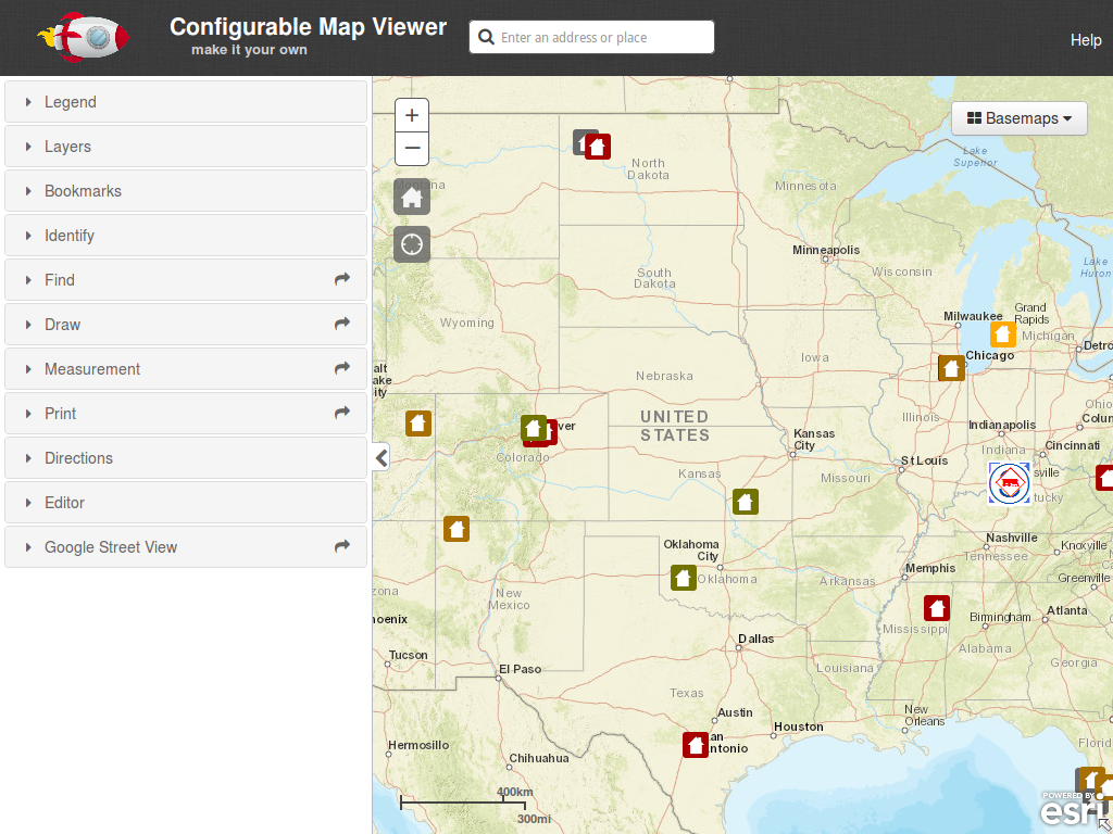 Screenshot of Configurable Map Viewer