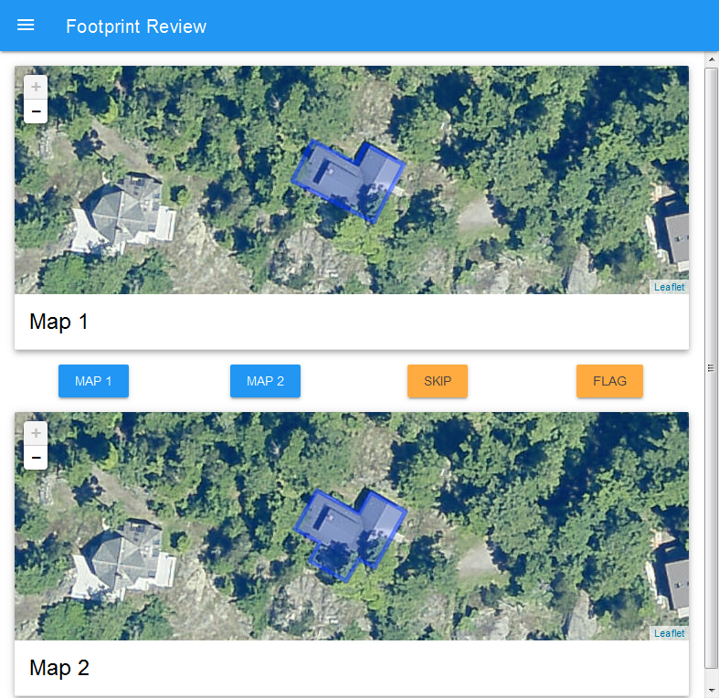 Screenshot of final Footprint Review application