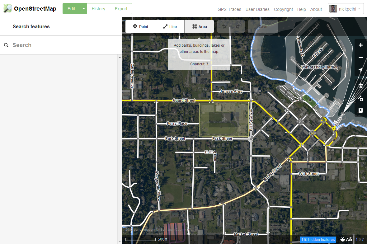 Screenshot of the OpenStreetMap iD editor